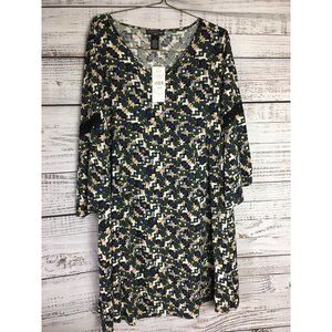 Design 365 Woman Dress Size 1X Cypress Cross Hatch Print NWT MSRP $90